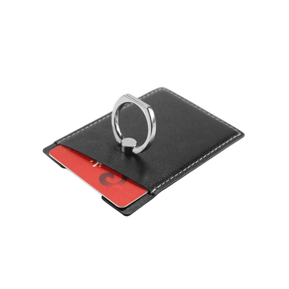 Metal Phone Ring Holder with RFID PU Card Holders